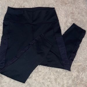 Fabletics Black Mesh Side Leggings with Pockets